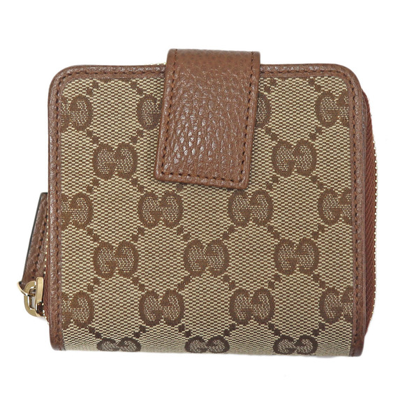 Gucci Handbags - Gucci Compact Bifold Wallet GG Canvas Brown